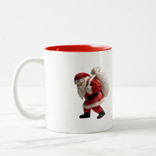 Origami Kerstman met cadeaus mok