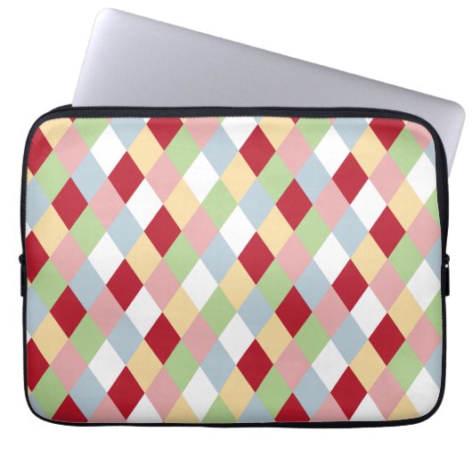 Origami Kerstmis - Harlekijn Geometrisch Laptop Sleeve (Voorkant)