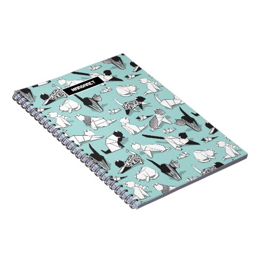 Origami kitten vrienden // geometrische kattenrass notitieboek (Rechterzijde)