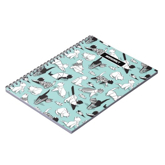 Origami kitten vrienden // geometrische kattenrass notitieboek (Linkerzijde)