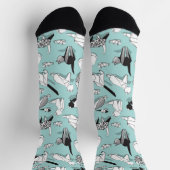 Origami kitten vrienden // geometrische kattenrass sokken (Top)