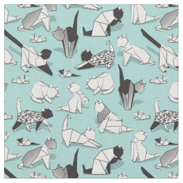 Origami kitten vrienden // geometrische kattenrass stof