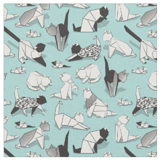 Origami kitten vrienden // geometrische kattenrass stof