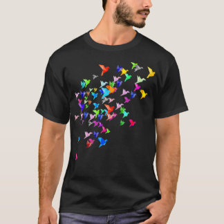 Origami kraan Orizuru kudde vogels Japanse kunst T-shirt