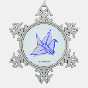 origami kraanpapierambacht tin sneeuwvlok ornament