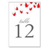 Origami kranen Tafelnummer Kaart (Achterkant)