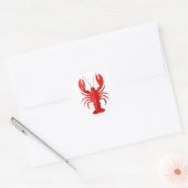 Origami kreeft ronde sticker (Envelop)