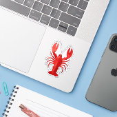 Origami kreeft sticker (Laptop met iPhone)