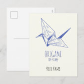 Origami Kunst Japans Vouwen Kunst Retro Kraan Feestdagenkaart (Voorkant / Achterkant)