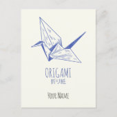 Origami Kunst Japans Vouwen Kunst Retro Kraan Feestdagenkaart (Voorkant)