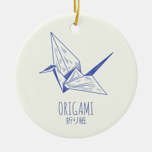 Origami Kunst Japans Vouwen Kunst Retro Kraan Keramisch Ornament (Voorkant)