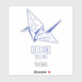Origami Kunst Japans Vouwen Kunst Retro Kraan Sticker