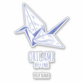 Origami Kunst Japans Vouwen Kunst Retro Kraan Sticker (Voorkant)