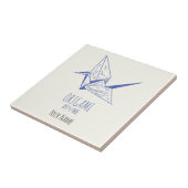 Origami Kunst Japans Vouwen Kunst Retro Kraan Tegeltje (Zijkant)