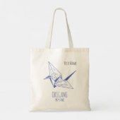 Origami Kunst Japans Vouwen Kunst Retro Kraan Tote Bag (Achterkant)