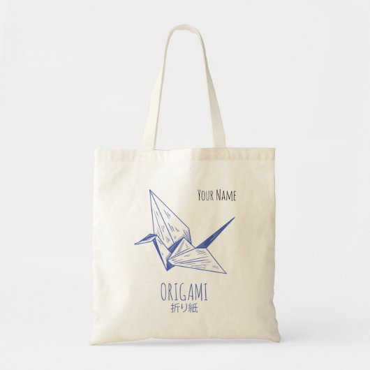 Origami Kunst Japans Vouwen Kunst Retro Kraan Tote Bag (Voorkant)