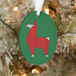 Origami Llama Acryl Ornament