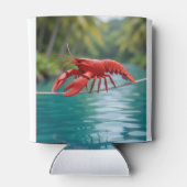 Origami Lobster on a tightrope koozie (Achterkant)
