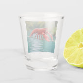 Origami Lobster on a tightrope Shot Glas (Achterkant)