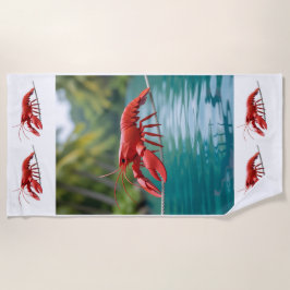 Origami lobster on a tightrope strandlaken