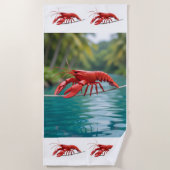 Origami lobster on a tightrope strandlaken (Voorkant)