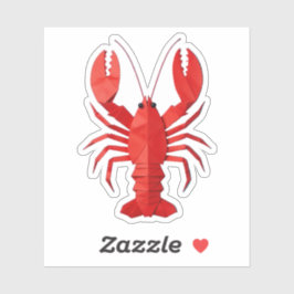 Origami lobster sticker