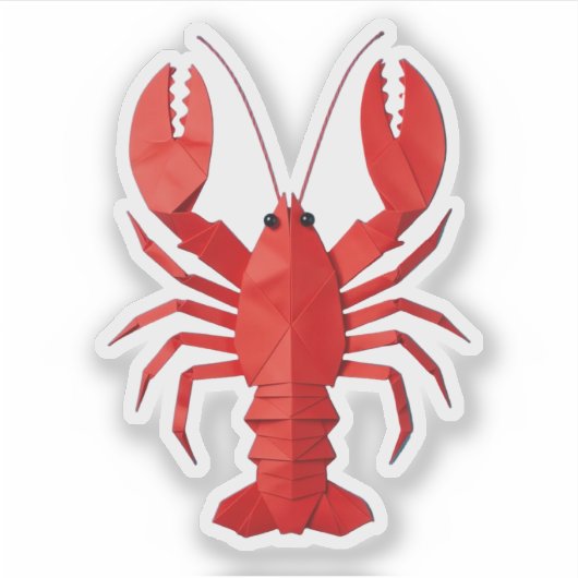 Origami lobster sticker (Voorkant)