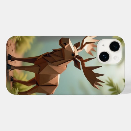 Origami Moose Case-Mate iPhone Case (Achterkant (horizontaal))