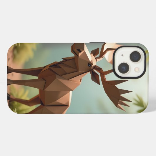 Origami Moose iPhone Hoesje (Achterkant horizontaal)