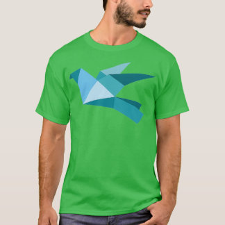 Origami Origami lichtblauwe vogel T-shirt