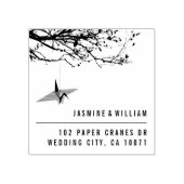 Origami Paper Crane and Branches Asian Wedding Rubberstempel (Afrduk)