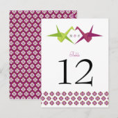 Origami Paper Crane Wedding Briefkaart (Voorkant / Achterkant)