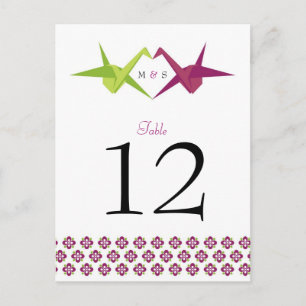 Origami Paper Crane Wedding Briefkaart