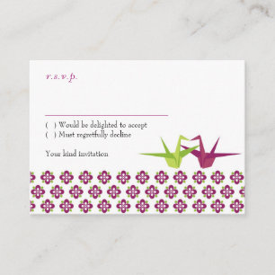 Origami Paper Crane Wedding Informatiekaartje