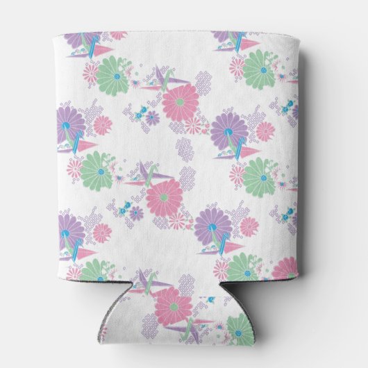 Origami Paper Cranes and Flowers Koelbox Blikjeskoeler (Achterkant)