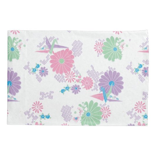 Origami Paper Cranes en Flowers Kussensloop (Achterkant)