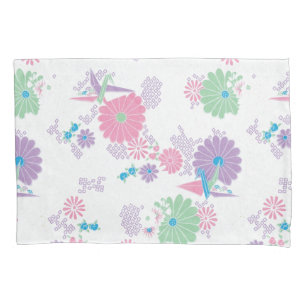 Origami Paper Cranes en Flowers Kussensloop