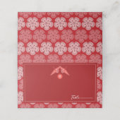 Origami Paper Cranes & Red Sakura Asian Wedding Plaatskaartje (Buitenkant ongevouwen)