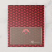 Origami Paper Cranes & Red Scallops Asian Wedding Plaatskaartje (Buitenkant ongevouwen)