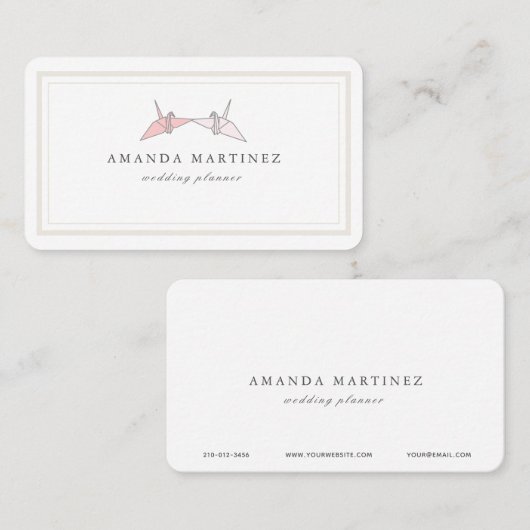 Origami Paper Cranes White Visitekaartje (Voorkant / Achterkant)