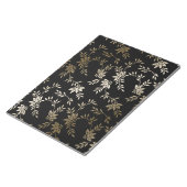 Origami Paper Leaf Floral Black Gold Notitieblok (Schuin)