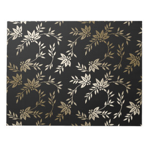 Origami Paper Leaf Floral Black Gold Notitieblok