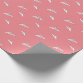 Origami Papier Kranen Zalm Roze Inpakpapier