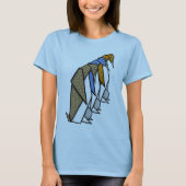 Origami Papier Vouwen Patterende Pinguïns T-shirt (Voorkant)