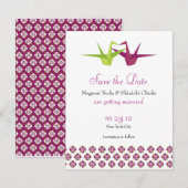 Origami Papieren Kraan Huwelijk Save The Date (Voorkant / Achterkant)