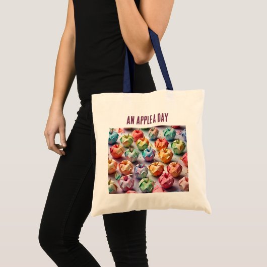 Origami Patroon - Een appel per dag Tote Bag (Voorkant (product))