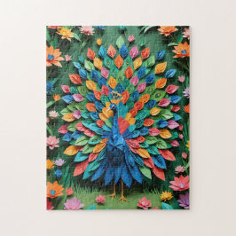 Origami-pauw Legpuzzel