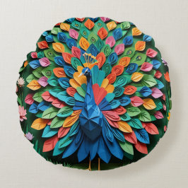 Origami Pauw Rond Kussen
