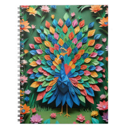 Origami-pauw-spiraal Notitieboek