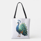 Origami Peacock T-shirt women's Tote Bag (Achterkant)